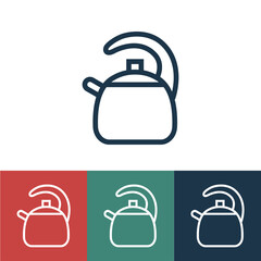 Linear vector icon with kettle