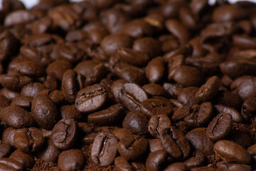 Kaffeebohnen Nahaufnahme
