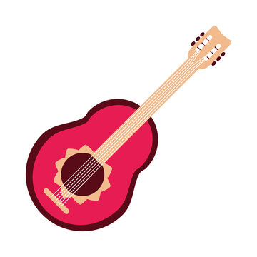 Guitar Instrument Musical String Element Icon Flat Style