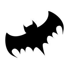 Halloween vector illustration. Black bat on white background.
