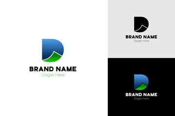 Abstract letter D, business company logo. Corporate identity design element. Industry, finance, bank logotype idea. 