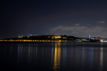 Fototapeta na wymiar Night view from Salacak , Istanbul-TURKEY