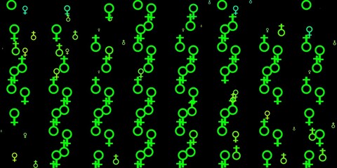 Light Green, Yellow vector texture with women's rights symbols.