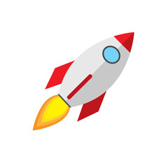 Rocket icon in trendy flat design