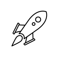 Rocket icon in trendy flat design