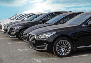 Cars For Sale Stock Lot Row.