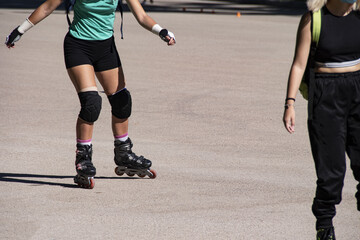Closeup shot of people skating - concept of skating