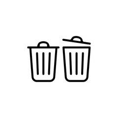 Trash icon in trendy flat design