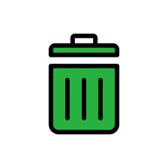 Trash icon in trendy flat design