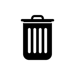 Trash icon in trendy flat design