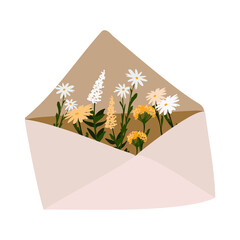 flowers in the postale envelope