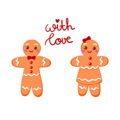 gingerbread men and women with lettering