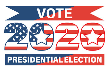 Presidential Election 2020 United States. November 3, Vote day. US Election day. Poster, card, banner and background. Election voting poster. Vector illustration on transparent background.
