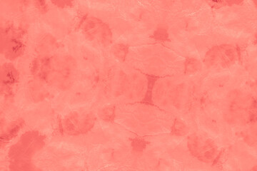 Fototapeta premium Living Coral Tie Dye Print Shibori. Ethnic 