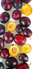 fresh plums isolated on white background