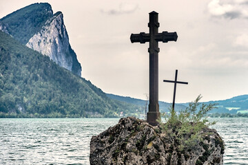 Kreustein im Mondsee im Salzkammergut, Alpen, Oberösterreich
