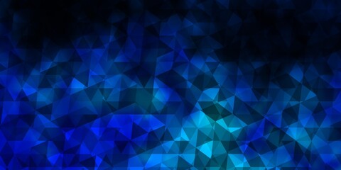 Light BLUE vector template with crystals, triangles.