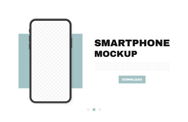 Smartphone blank screen, phone mockup. New phone model. Template for infographics or presentation UI design interface in minimalistic style. Vector illustration