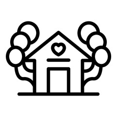 Family moments home icon. Outline family moments home vector icon for web design isolated on white background