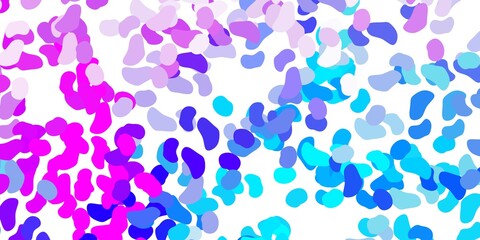 Light pink, blue vector background with random forms.