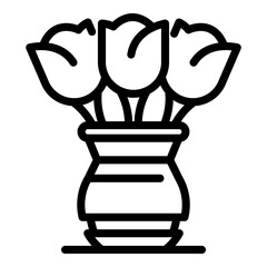 Family flower vase icon. Outline family flower vase vector icon for web design isolated on white background