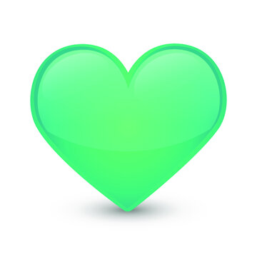 Turquoise Heart Love Green Emoji Icon Object Symbol Gradient Vector Art Design Cartoon Isolated Background.
