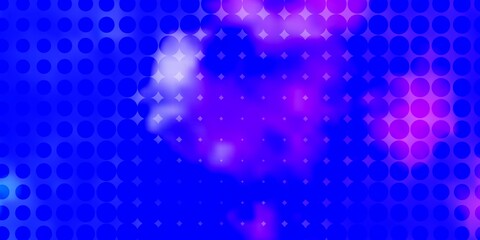 Obraz premium Light Pink, Blue vector backdrop with dots. Abstract colorful disks on simple gradient background. Pattern for websites.