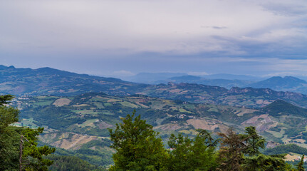 Panoramic view of landscapes and hills in San Marino