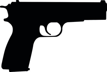 browning hi-power mk3a, pistols for police and army, special forces. Realistic silhouette