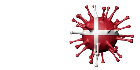 Denmark flag in virus shape.