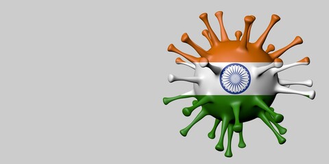 India flag in virus shape.