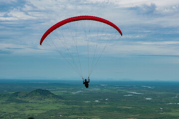 Paragliding in the sky