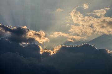 flying over the sea. clouds over the sea. sky and clouds. blue sky with cloud. Natural sky beautiful blue and white texture background.