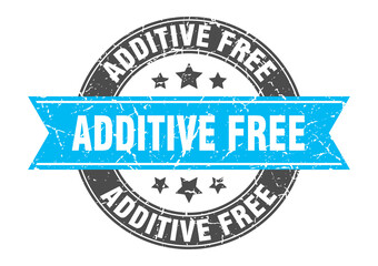 additive free round stamp with ribbon. label sign