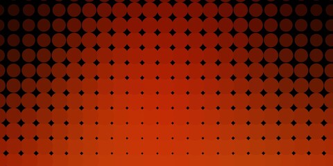 Dark Orange vector background with bubbles. Abstract colorful disks on simple gradient background. New template for a brand book.