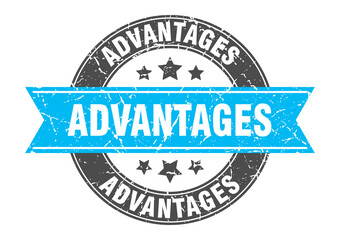 advantages round stamp with ribbon. label sign