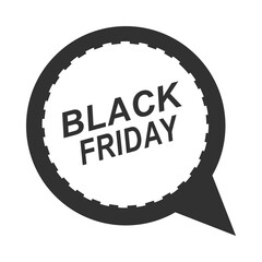 black friday, speech bubble discount sign icon silhouette style