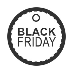 black friday, dark round tag shop announce icon silhouette style