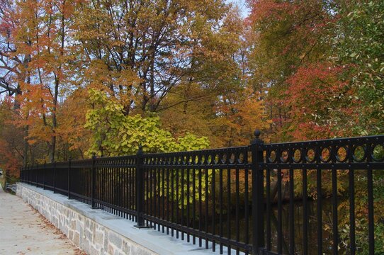 Fall Foliage Bridge Railing