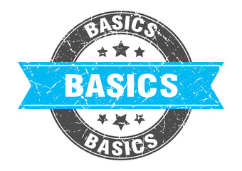 basics round stamp with ribbon. label sign