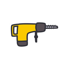 drill line and fill style icon vector design