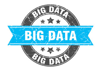 big data round stamp with ribbon. label sign