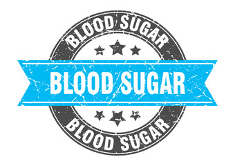 blood sugar round stamp with ribbon. label sign