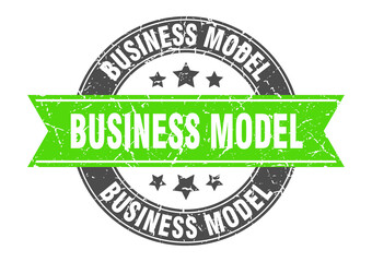 business model round stamp with ribbon. label sign