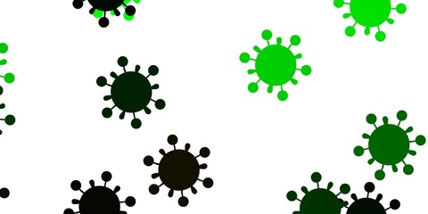 Light green, yellow vector pattern with coronavirus elements.
