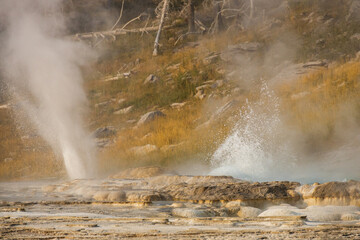 Plakat Grand Geyser, Hydrothermal features at Yellowstone National Park