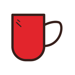 coffee mug line and fill style icon vector design
