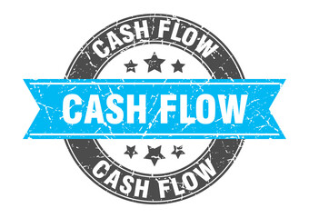 Obraz premium cash flow round stamp with ribbon. label sign