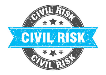 civil risk round stamp with ribbon. label sign