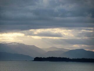 Blue Gray Clouds Of Dusk Cruising the Inside Passage Alaska
